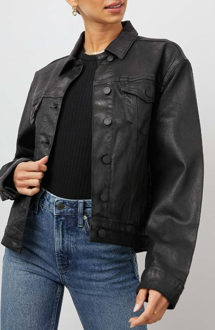 MULHOLLAND JACKET - COATED NOIR