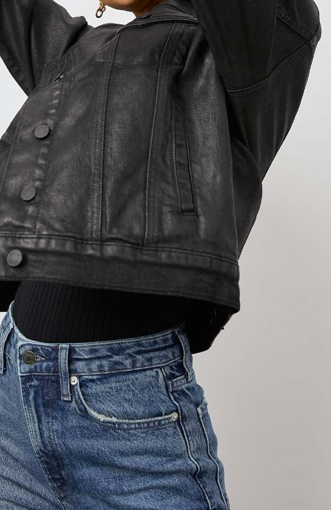 MULHOLLAND JACKET - COATED NOIR