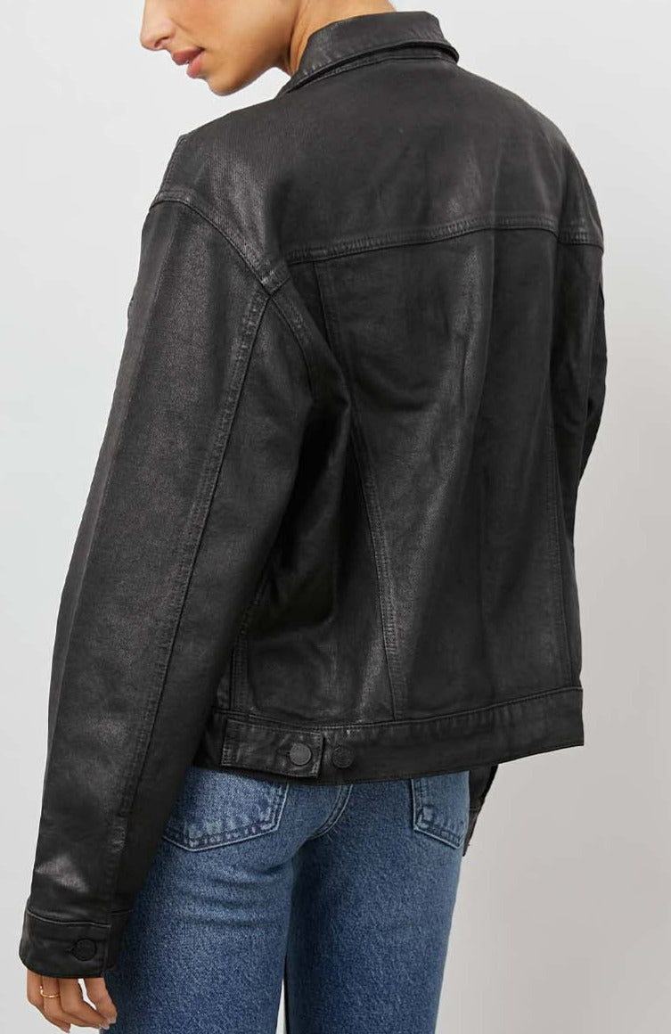 MULHOLLAND JACKET - COATED NOIR
