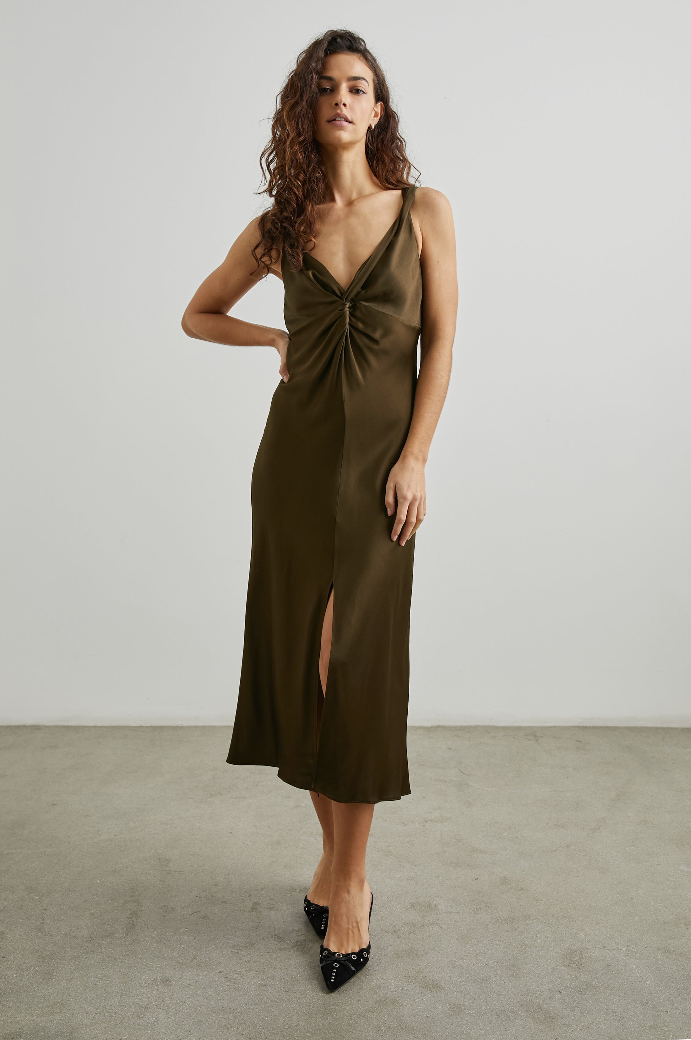 VIVIANA DRESS - DARK MOSS – Rails EU