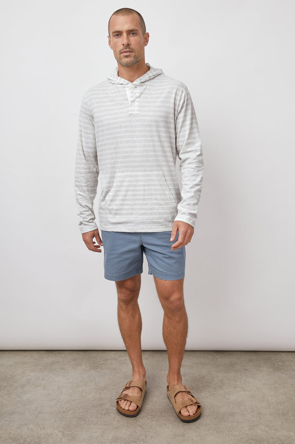 WESTON ECRU NAUTICAL STRIPE HOODIE-FULL FRONT BODY