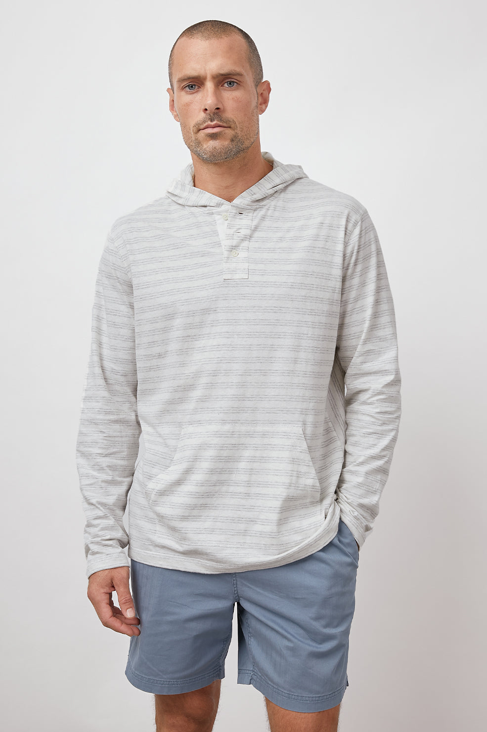WESTON ECRU NAUTICAL STRIPE HOODIE- FRONT