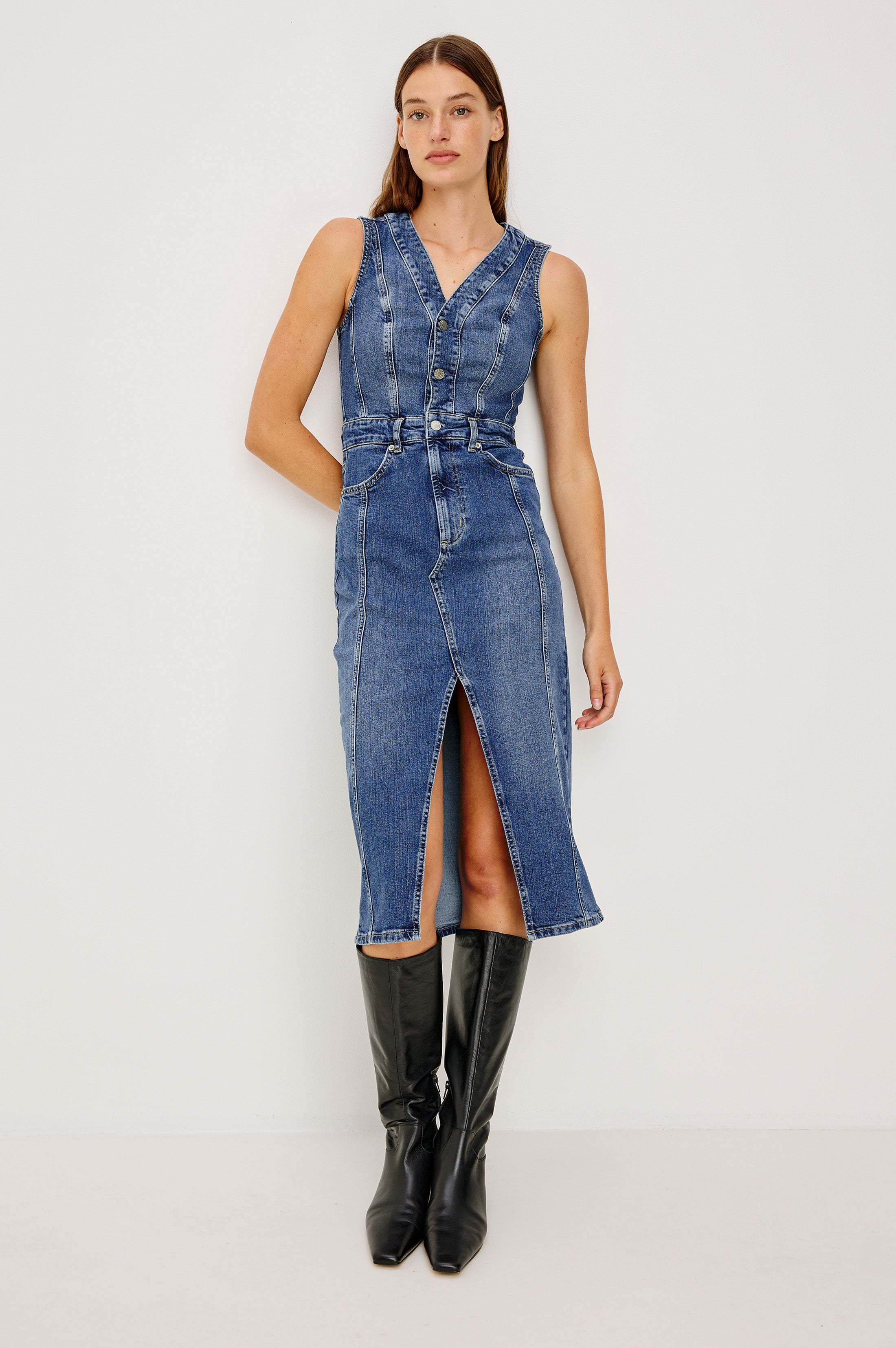 rails westwood denim dress PARTY OVERRIDE 2% Elastane.Imported Princess Style A-line V-neck Color:M-Candy Pink