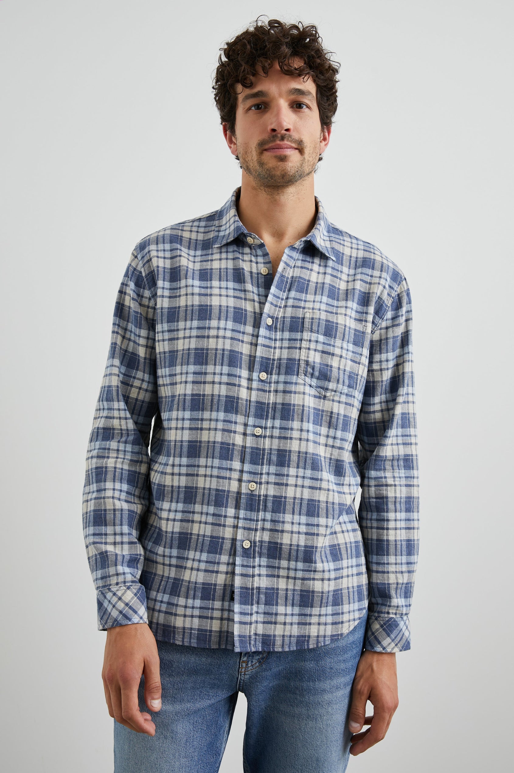 WYATT NAVY SORGHUM OXFORD  - FRONT BODY