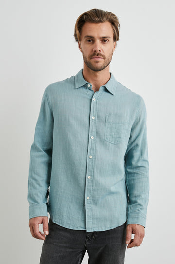 WYATT SHIRT  SEA GREEN - FRONT BODY