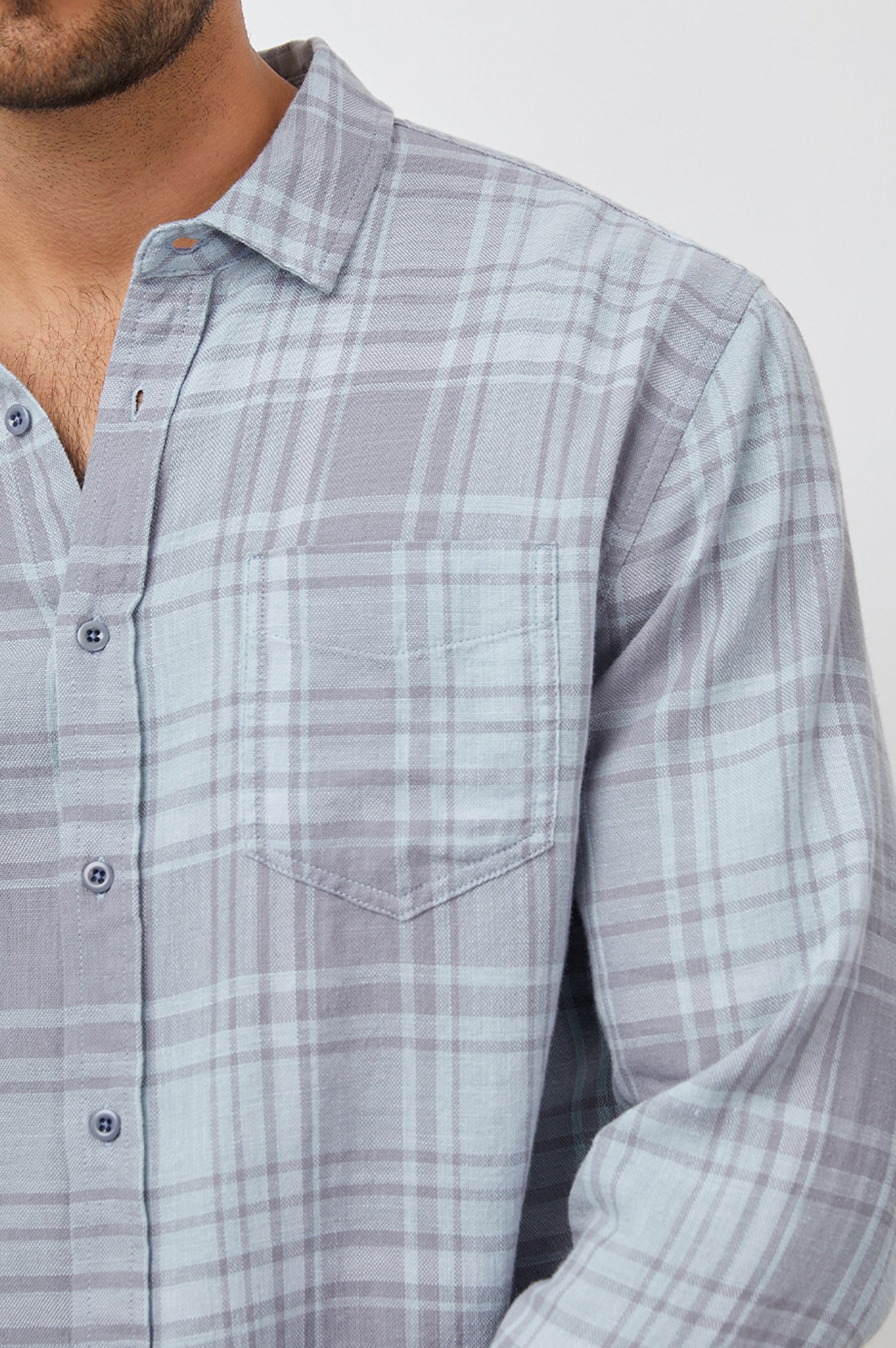 WYATT SHIRT BLUE GREEN ALGAE - DETAILS