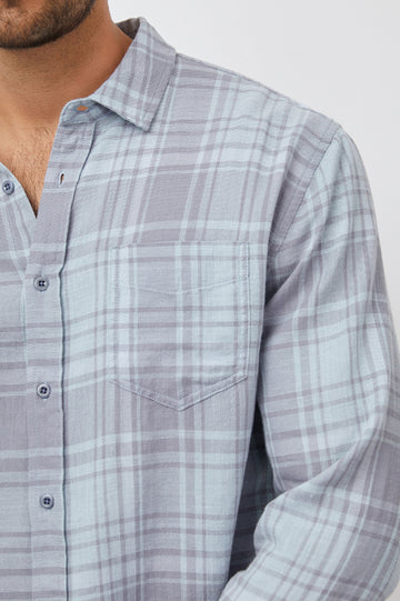 WYATT SHIRT BLUE GREEN ALGAE - DETAILS