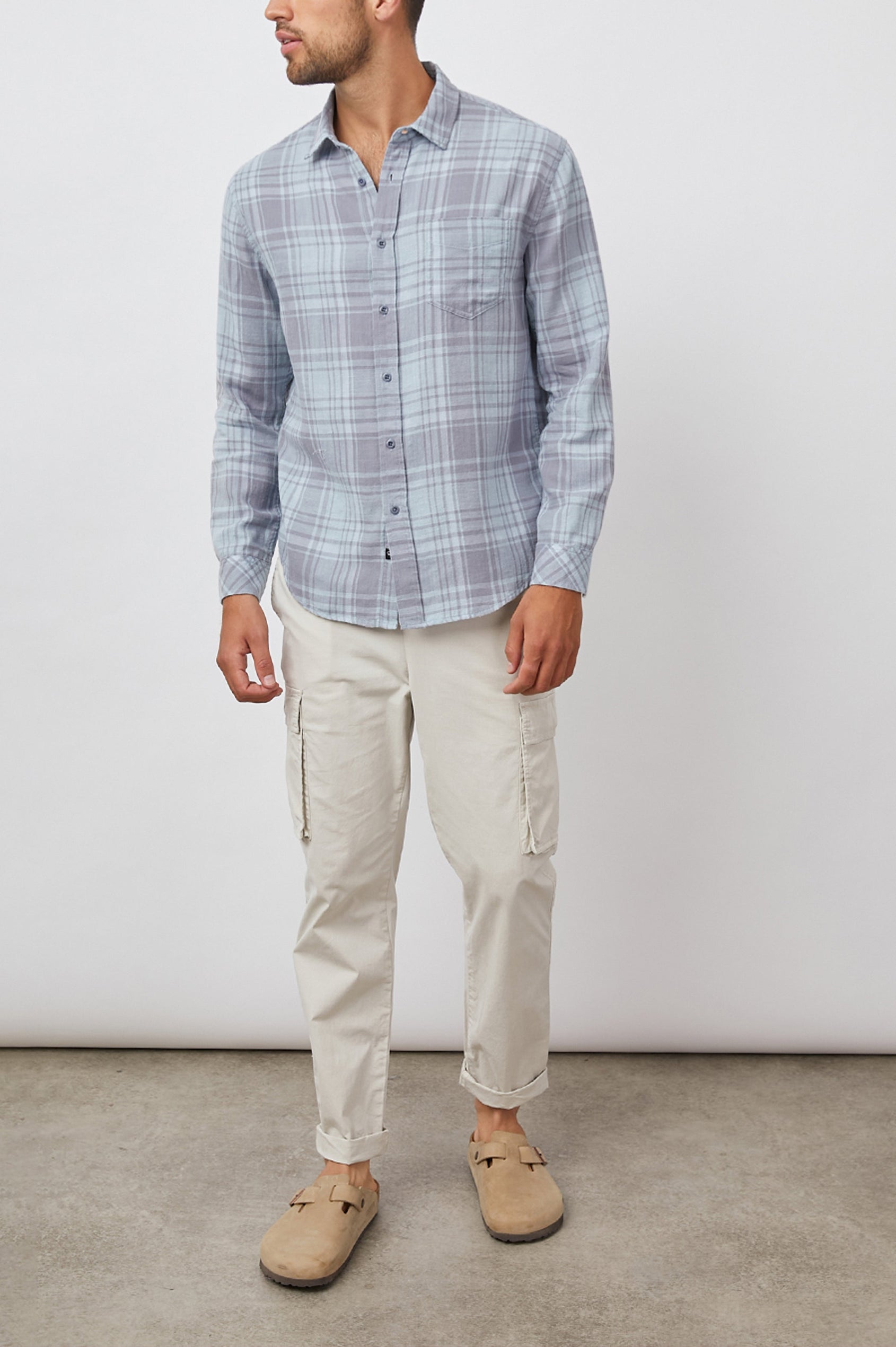 WYATT SHIRT BLUE GREEN ALGAE - FULL BODY