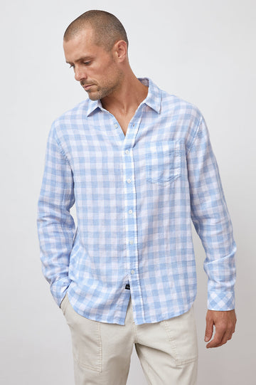 WYATT PAROS JEWEL LONG SLEEVE BUTTON DOWN- FRONT