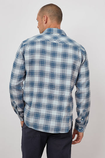 WYATT ROYAL TEAL VIOLET LONG SLEEVE BUTTON DOWN-BACK