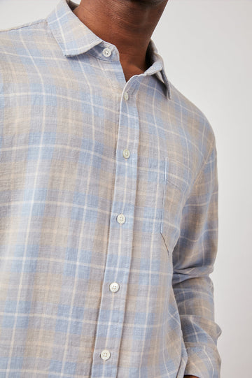 WYATT SHORELINE PEACH TIDE LONG SLEEVE BUTTON DOWN-DETAIL