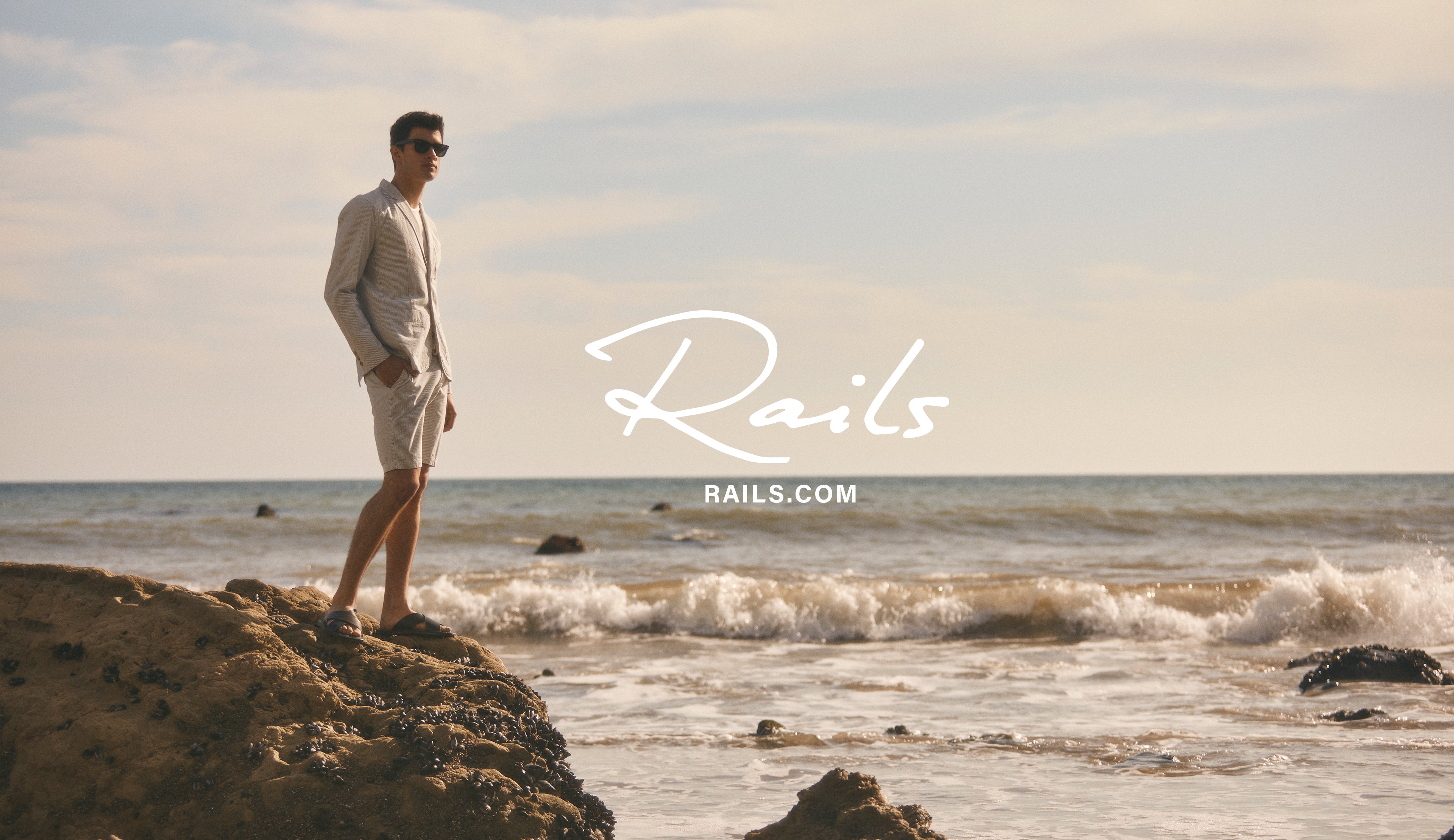 Full body editorial image of model wearing Sorrento Blazer and Arsene Short