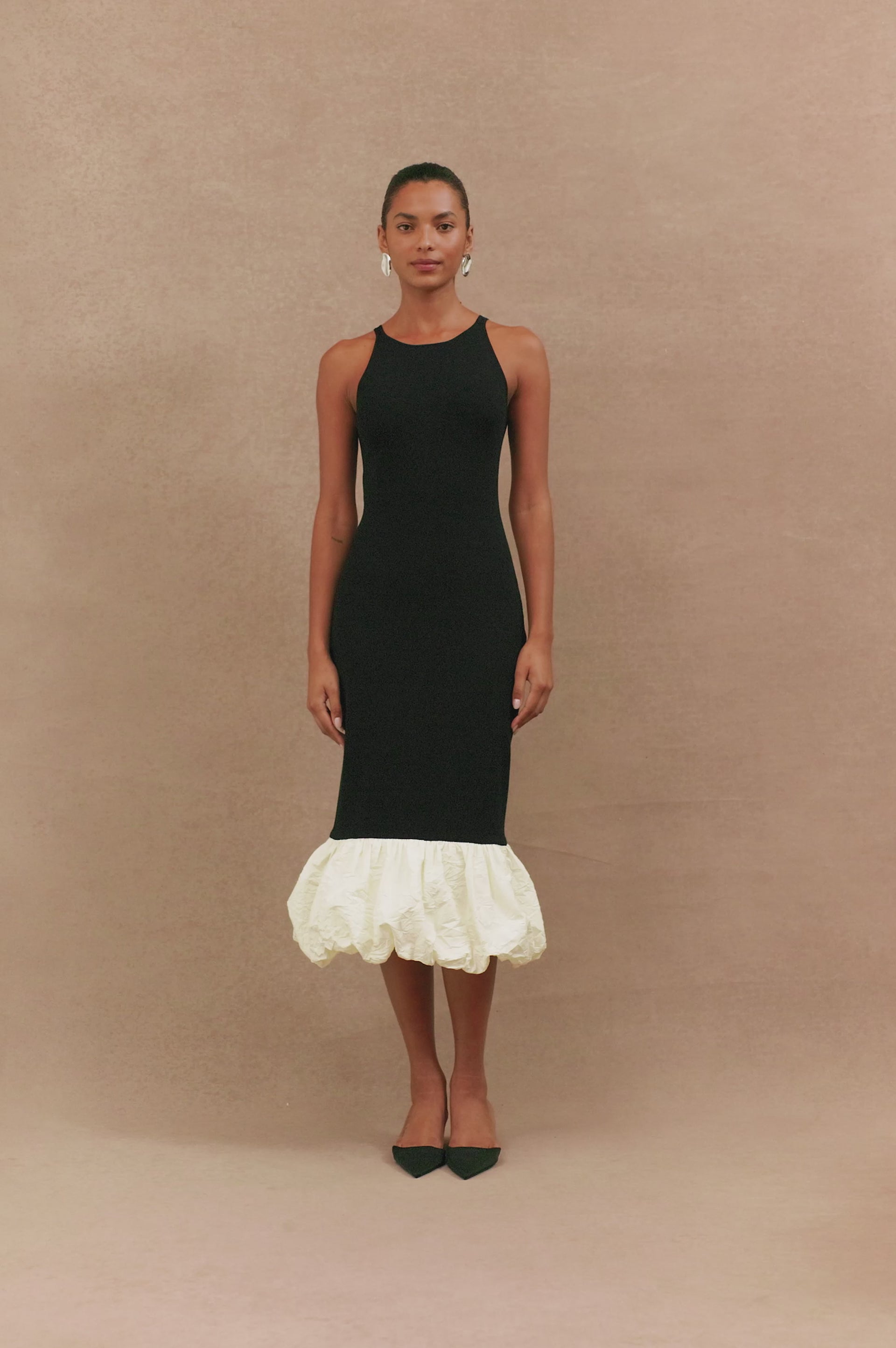 CHERYL DRESS - BLACK IVORY