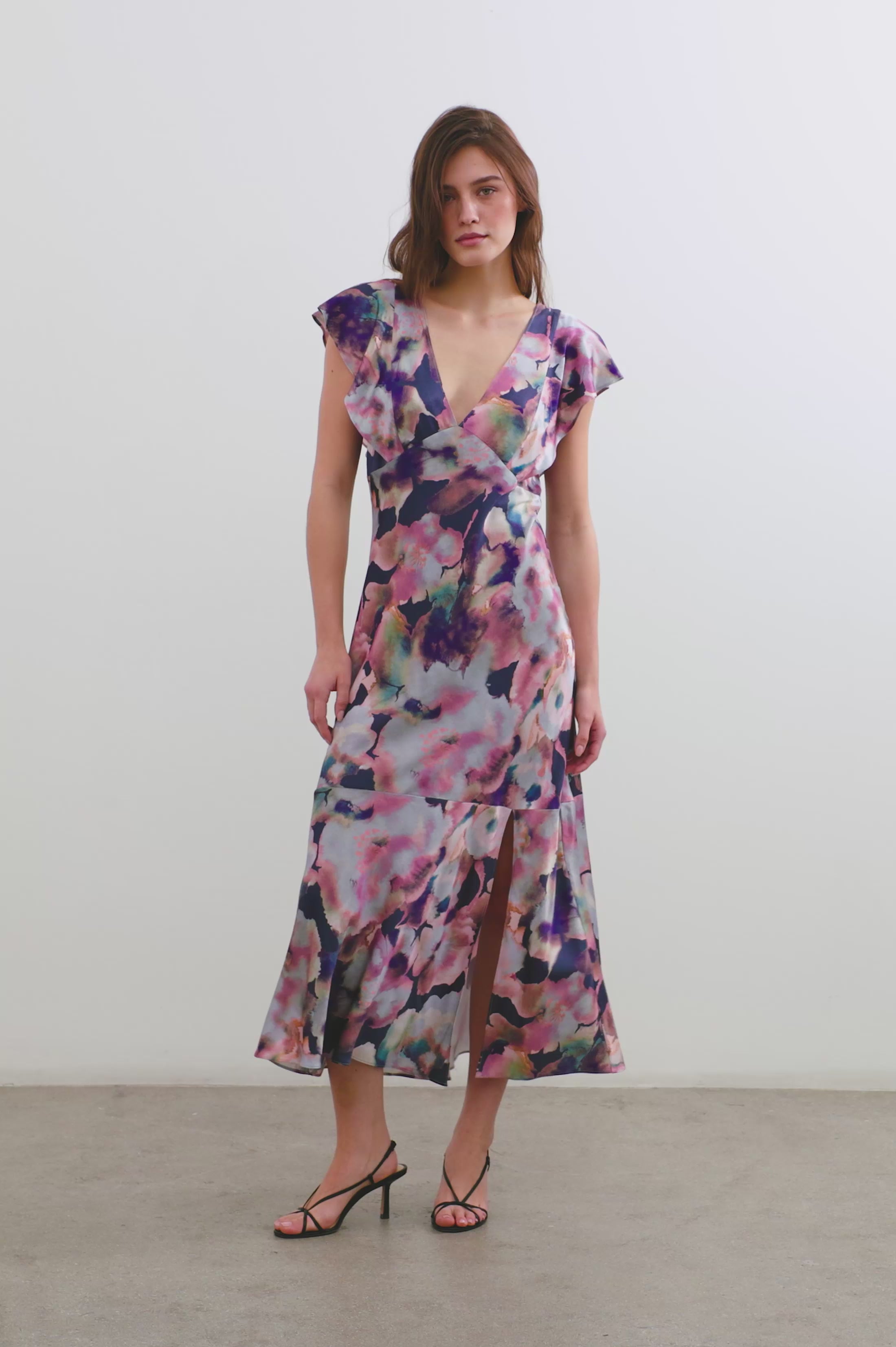 ティナ DINA DRESS - MIDNIGHT VERBENA – Rails EU