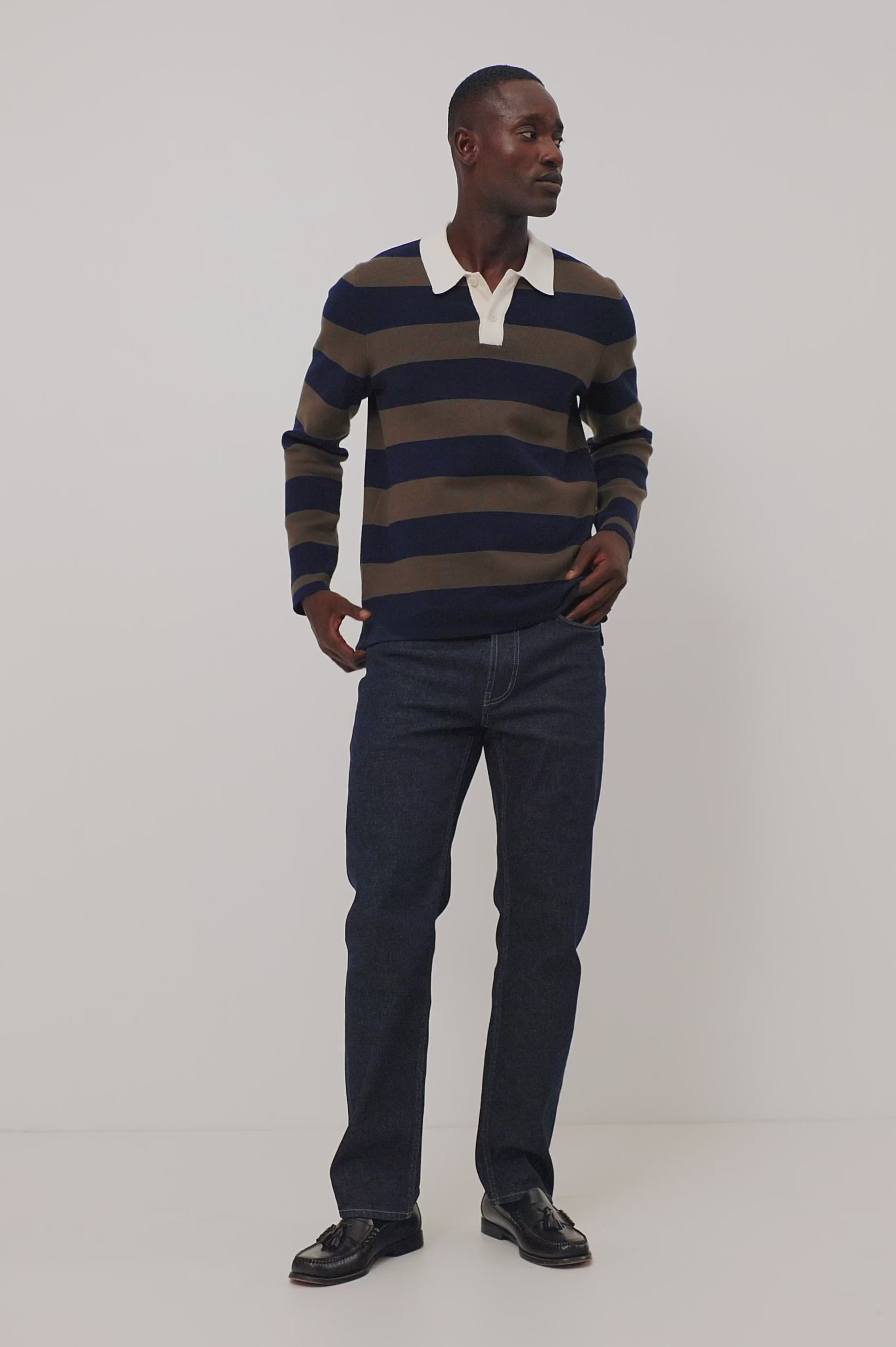 LUTHER-NAVY-CAROB-STRIPE video