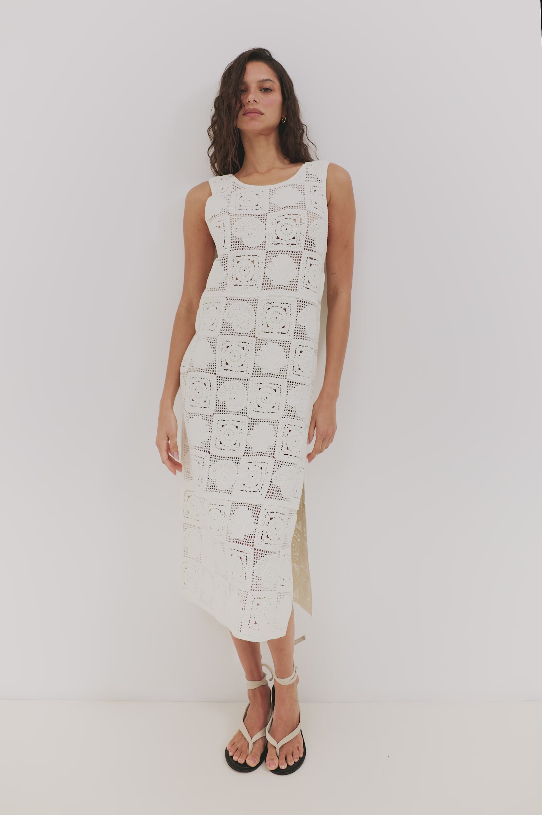 RAILS X LSPACE CALLA DRESS - WHITE SEA SHELL CROCHET – Rails EU