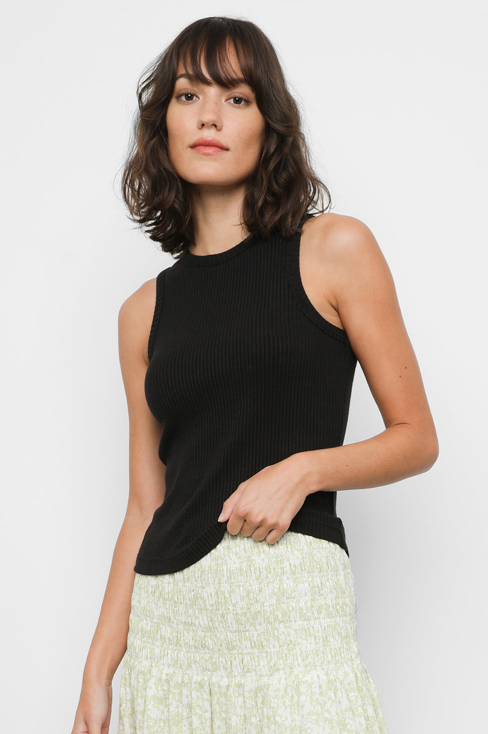 The Racer Tank Black Tank Top - front