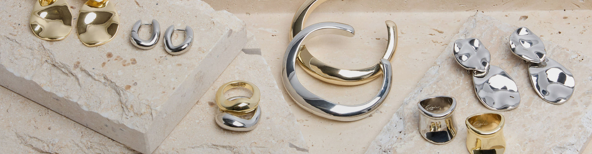 Variety of different mixed metals of jewelry