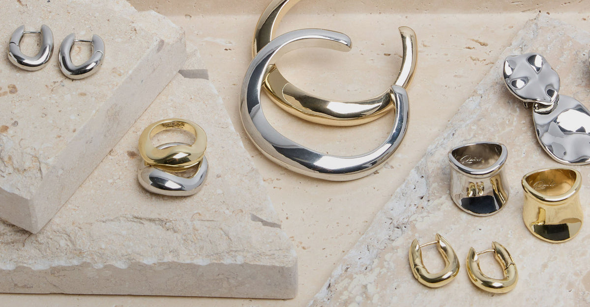 Variety of different mixed metals of jewelry
