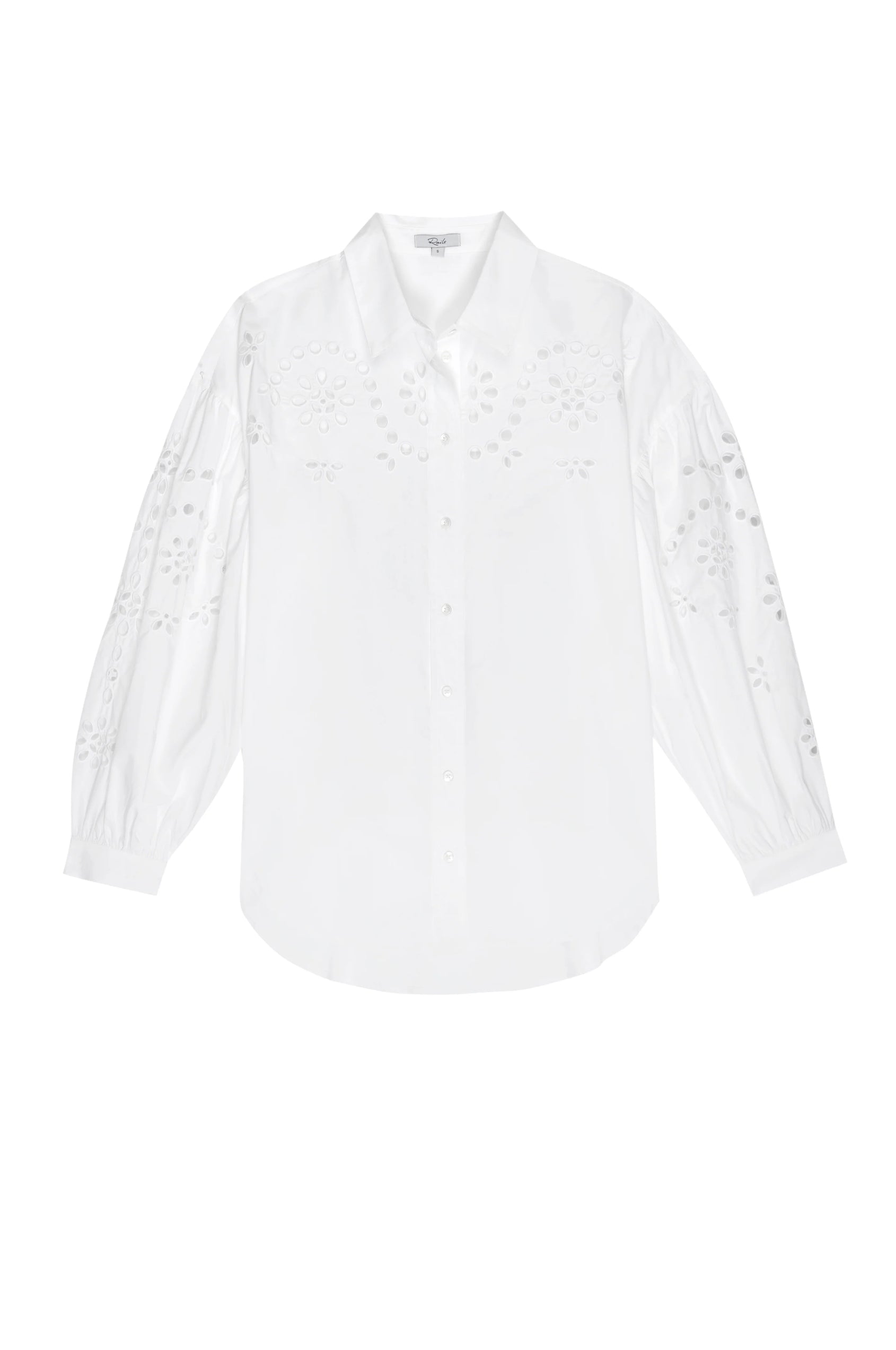 Alister White Button Down Long Sleeve Shirt - flat