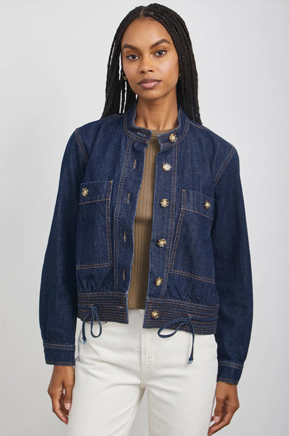 ALMA RAW DENIM JACKET- FRONT