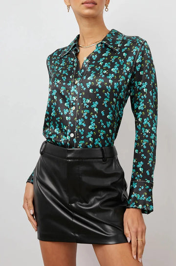 ANDREA MINT FLORAL TOP- FRONT