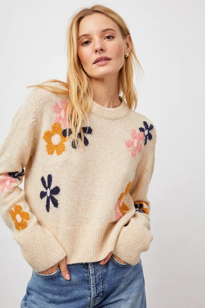 ANISE JEWEL FLORAL SWEATER- FRONT