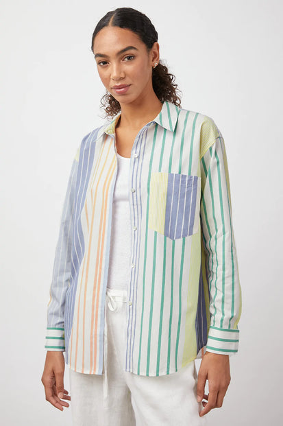 ARLO PORTOFINO STRIPE LONG SLEEVE BUTTON DOWN- FRONT 