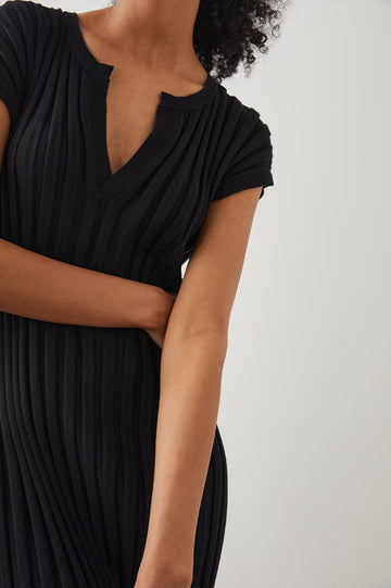 ASHLEY BLACK DRESS - -DETAIL