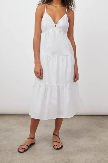 AVRIL BRIGHT WHITE DRESS- FRONT