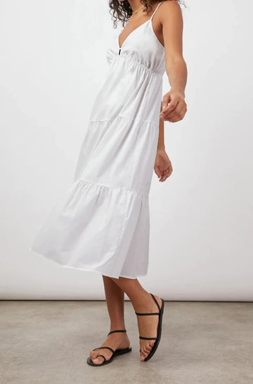 AVRIL BRIGHT WHITE DRESS-FULL FRONT BODY IN MOTION