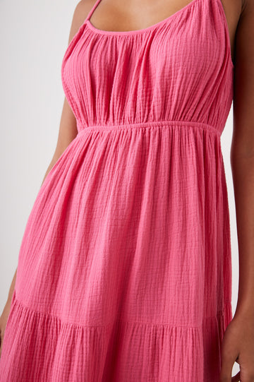 BLAKELY DRESS HIBISCUS - FRONT DETAI;S