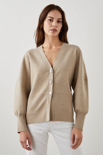 BRUNELLA CARDIGAN OAT - FRONT