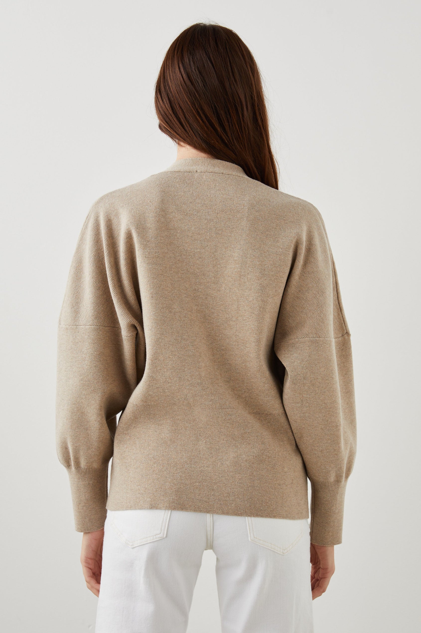 BRUNELLA CARDIGAN OAT - BACK