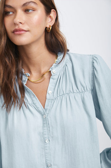 CAMILLE LIGHT VINTAGE LONG SLEEVE SHIRT-DETAIL