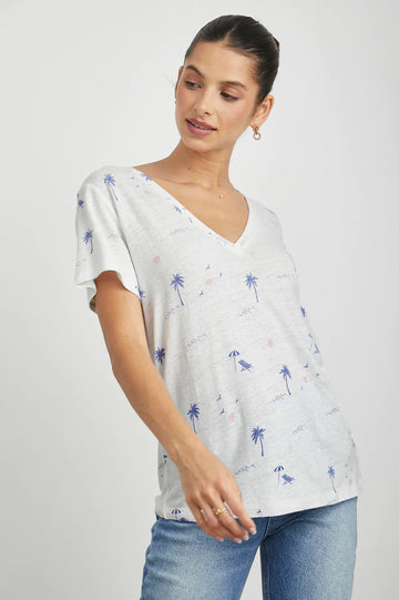 CARA V NECK MALIBU BEACH- FRONT IN MOTION