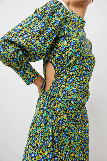 CARMEL DRESS ABSTRACT GARDEN - SIDE DETAILS