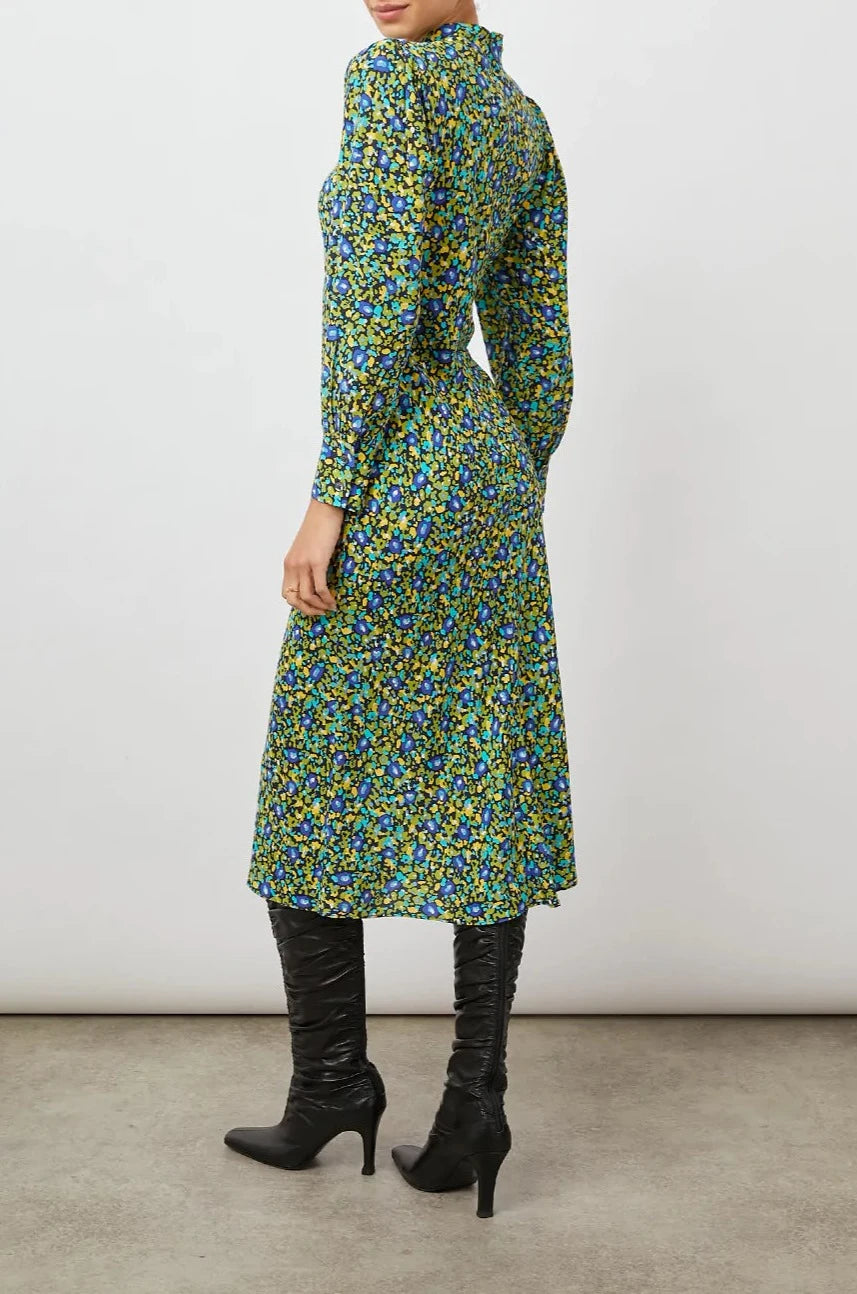CARMEL DRESS ABSTRACT GARDEN - BACK FULL BODY