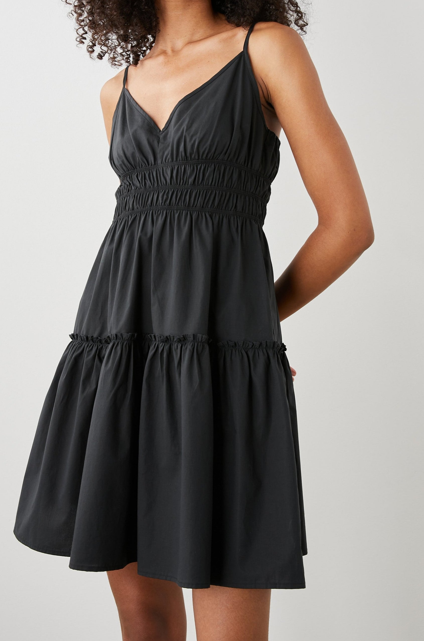 CARMEN DRESS BLACK - FRONT