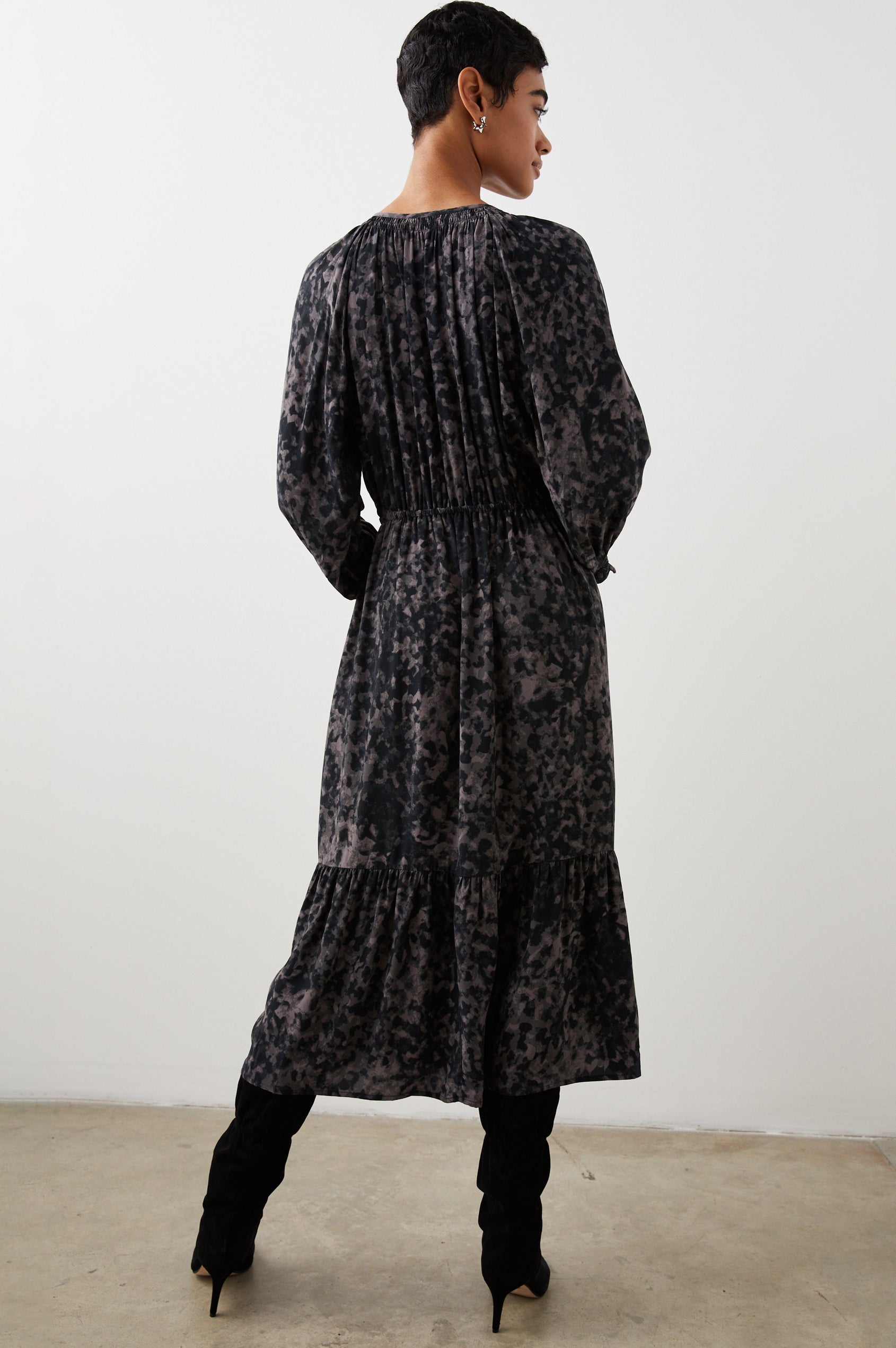 CECE DRESS CHARCOAL TORTOISE - BACK