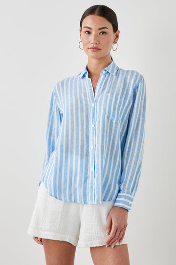 CHARLI SHIRT LAKE STRIPE - FRONT FULL BODY