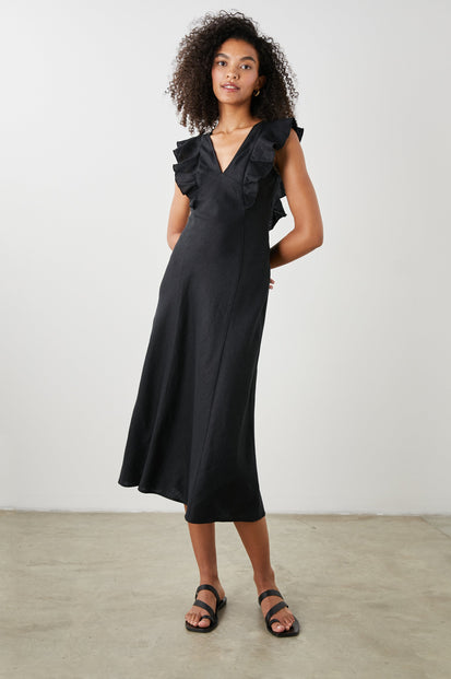 CONSTANCE DRESS BLACK - FRONT FULL BODY