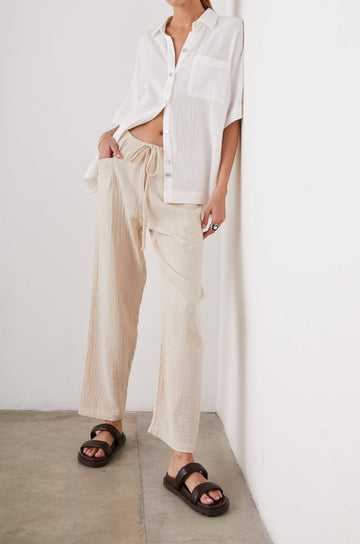 DARBY PANT FLAX - FRONT FULL BODY STYLED