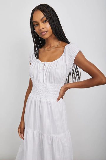 DARIA POWDER WHITE DRESS-DETAIL