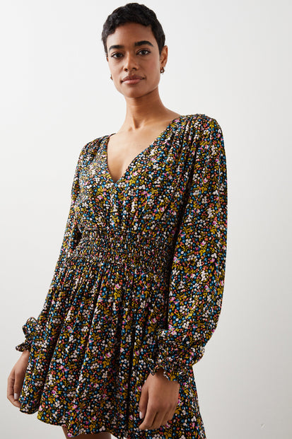 DELANEY DRESS DARK DITSY FLORAL - FRONT