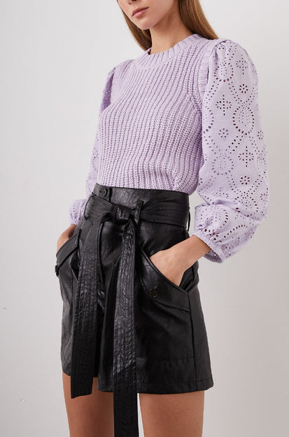 DHALIA SWEATER LILAC - FRONT SLEEVE DETAILS