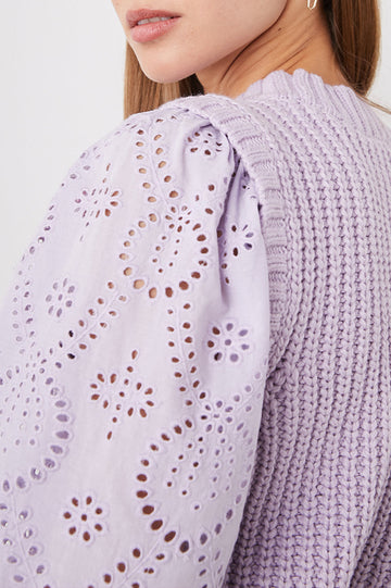 DHALIA SWEATER LILAC - SLEEVE DETAIL