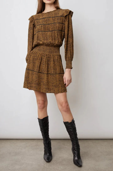 FAREN SEPIA PYTHON DRESS- FULL FRONT BODY