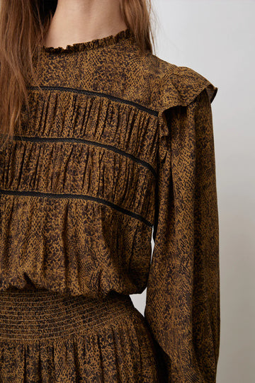 FAREN SEPIA PYTHON DRESS-DETAIL
