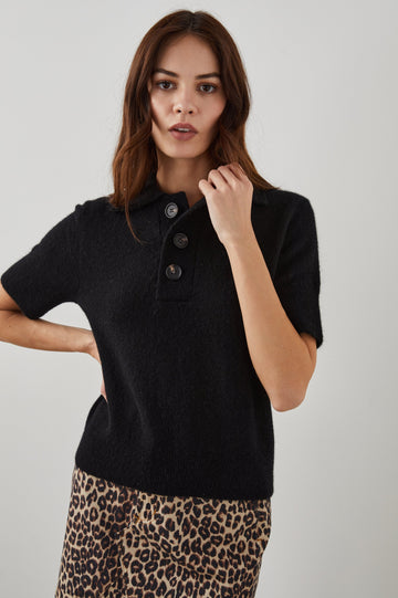 GRETA TOP BLACK - FRONT